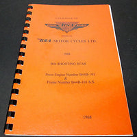 Replacement Parts Catalog manual mini book spares 1968 BSA B44 Shooting Star