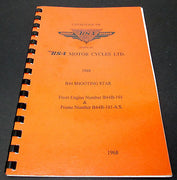 Replacement Parts Catalog manual mini book spares 1968 BSA B44 Shooting Star