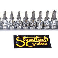 SAE fractional 3/8" drive Hex Allen socket drive 10 piece tool motorcycle USA