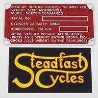 NORTON NOS OEM Registration badge Villiers Triumph LTD