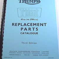 Triumph Trident Model T150 Replacement Parts Catalog book 1970 99-0904 