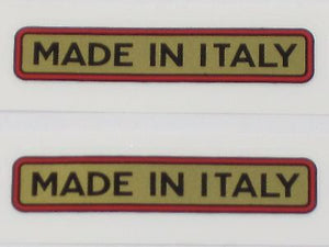 MADE IN ITALY small decal 2 each vinyl peel and stick die-cut gold black red