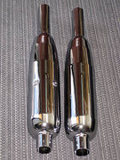 Triumph mufflers T120 TR6 unit 650 Burgess muffler set silencers 1 1/2" inlet