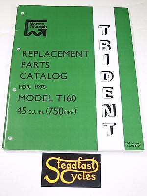 Triumph Trident Model T160 Replacement Parts Catalog manual book 1975 00-5754