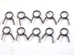 10 Fuel line clips 7/16" OD Motorcycle hose tube clamps oil tubing spring clamps