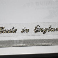 Made In England script gold vinyl peel stick decal Triumph Norton BSA motorcycle