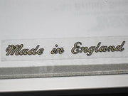 Made In England script gold vinyl peel stick decal Triumph Norton BSA motorcycle