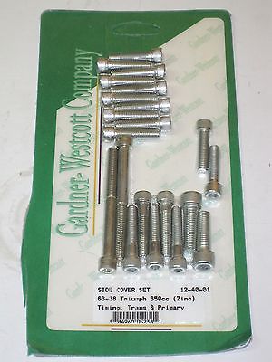 Triumph 650 unit 1963 to 1968 allen screw set engine side cover bolt set UK Made