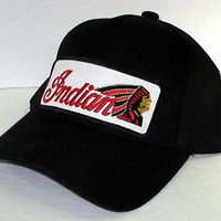 Indian Motorcycle Red Logo Black Hat Embroidered Logo Adjustable Back