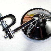 Mirror 4" clamp on motorcycle bars 7/8" 1" handlebars 3 way fastener