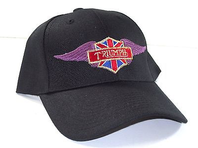 Triumph Black baseball ball cap purple red blue and gold NEW adjustable back