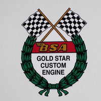 BSA Gold Star Custom Engine decal peel and stick vinyl