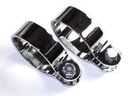 TRIUMPH NORTON BSA 1 3/4" motorcycle exhaust muffler CLAMPS Chrome clamp set