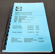 Replacement Parts Catalog manual mini book spares 1972 BSA 650 A65 750 A70