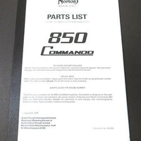 Parts List Norton Commando 850 MK2 MK2A 06-5988 up to 1974 UK MADE