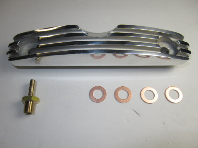 Finned rocker oil feed cooler webco style Triumph Unit 650