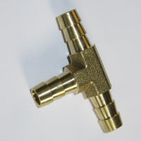 Brass barbed Tee T fitting 5/16"