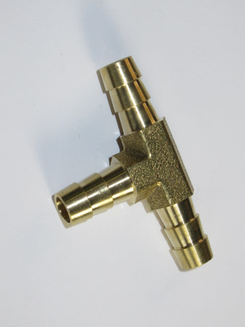 Brass barbed Tee T fitting 5/16"
