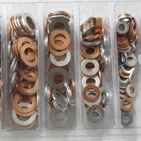 Oil drain plug washer set aluminum & copper motorcycle auto truck service kit