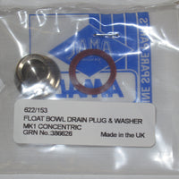1 Screw plug & washer Amal concentric float bowl 622/155 622/151 chrome