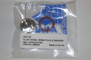 1 Screw plug & washer Amal concentric float bowl 622/155 622/151 chrome
