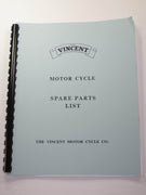Vincent Motor Cycle Spare Parts Book List Series B and C