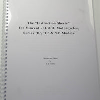 Vincent HRD Worshop Instruction sheets Series B C & D Models