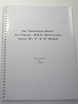 Vincent HRD Worshop Instruction sheets Series B C & D Models