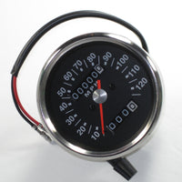 Speedometer black face 2:1 ratio 0 - 120 MPH Triumph BSA