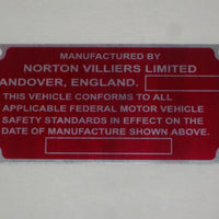 06-1441 Registration plate Norton Commando Villiers Limited Andover England