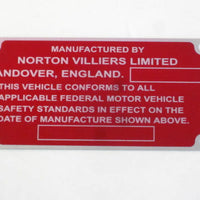 06-1441 Registration plate Norton Commando Villiers Limited Andover England