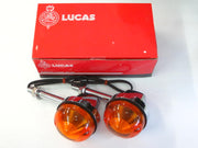 Genuine Lucas replica pair of turn signals Triumph Norton BSA flasher blinkers