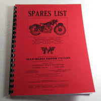 Matchless Motorcycle parts book 1949 clubman model 49 G3L